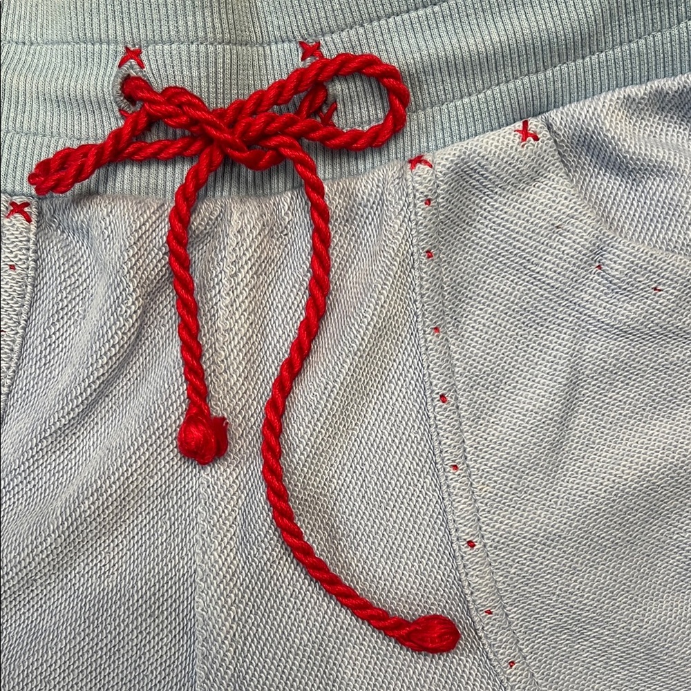 Stylish Light Blue Athletic Shorts with Red Accents‎ - Picture 4 of 7